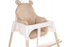 AMAMI Sitzkissen kompatibel mit Ikea Antilop Hochstuhl – Hochstuhl Sitzbezug – Stuhlkissen für Kleinkinder – Handmade Baby Kissen - antiallergisch – Handgefertigt – Teddy - Beige