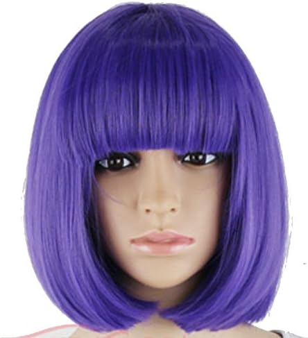 Mustbe Costume BOB Wig Hair Wild Hairpiece Fancy Dress Accessory -Matte Purple