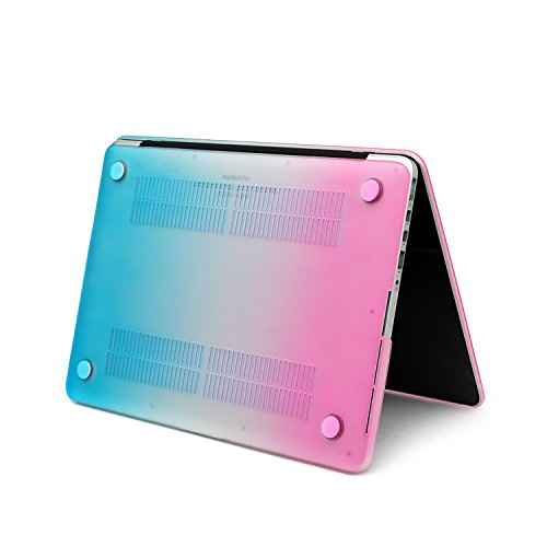 MacBook Pro 15 Retina Hülle Case,iNeseon Ultra Slim Plastik Hartschale Tasche Cover Shell, US Regenbogen und EU Transparent Tastatur Abdeckung Schutzhülle für Apple MacBook Pro 15.4 Zoll mit Retina Display Modell:A1398 (Regenbogen) - 5