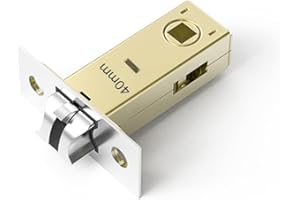 Qrity 40mm Tubular Latch, Forked Mortice Latch, Mute Door Sprung Latch, with Stainless Steel Panel for Internal Doors, Lever Door Handles