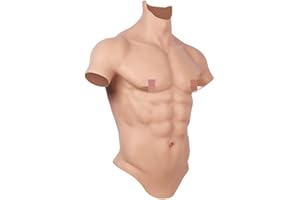 YRZGSAWJ Silicone Muscle Suit Fake Muscle Realistic Abs Human Soft Skin Texture for Male Strong, Mens Drag, Cosplay