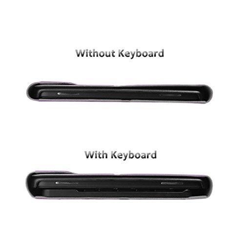 Infiland Samsung Galaxy Tab A 10.1 Slim Bluetooth Tastatur Hülle- Ultradünn leicht SmartShell Ständer Schutzhülle mit magnetisch abnehmbar drahtloser Bluetooth Tastatur für Samsung Galaxy Tab A 10.1 Zoll Wi-Fi/ LTE (2016) SM-T580N/SM-T585N Tablet-PC(QWERTZ Tastatur,Lila) - 3