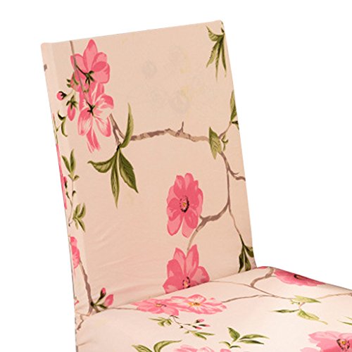 Generic Elastische Waschbar Stuhl Huss Stuhlhussen Stretch Für Haus Hochzeit Wohnzimmer Dekor – Frühlingsblumen - 4