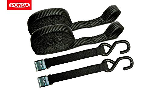 Trinquete de 25mm ELASTICO. 2,2m (20cm parte elástica, 2 m de cinta con bucle). Ideal para remolques de motos y maleteros de coche. 027393025501