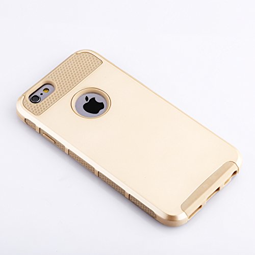 Funda iPhone 6S y Funda iPhone 6 4 7 pulgadas  de pl  stico duro y de silicona Funda proctetora de goma con dos cubiertas de oro para defensa militar Protector oro 