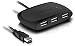 Produktbild Speedlink Passiver USB Hub 2.0 - SNAPPY 4-fach USB Port mit Netzteil (Schnelle Datenübertragung mit bis zu 480Mbit/s - Integriertes USB Kabel 20cm - Weiße LED-Betriebsanzeige) PC / Computer / Laptop / Notebook USB Adapter schwarz