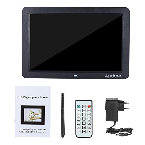 Andoer 12 Wide Screen HD LED Digital-Bilderrahmen 1280 * 800 elektronische Bilderrahmen mit Fernbedienung Mehrere Funktionen LED-Uhr-Kalender MP3 MP4 Video-Player Unterstützung viel Sprachen - 6