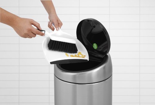 Brabantia Mülleimer mit Kunststoffeinsatz, 30 Liter, Schutz vor Fingerabdrücken Edelstahl (matt) - 3