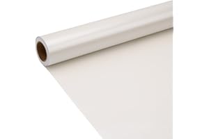 ZHNERY Rouleau de papier cadeau blanc mat 9 m, 43 cm, couleur unie, effet nacré, pour anniversaire, Noël, baby shower, décoration de cadeaux de festival