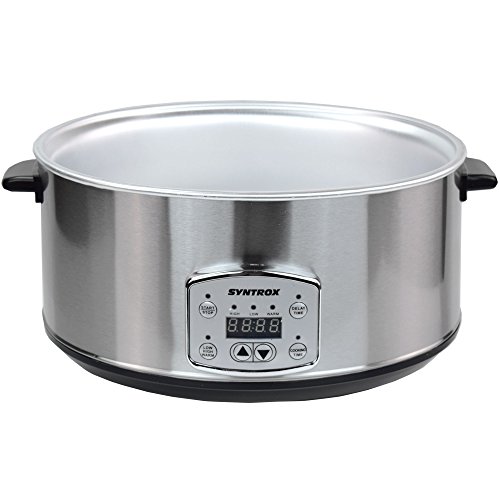 Syntrox Germany Digitaler Edelstahl Slow Cooker 6,5 Liter mit Warmhaltefunktion - 7