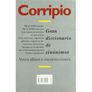 GRAN DICCIONARIO DE SINONIMOS: CORRIPIO (DICCIONARIOS)