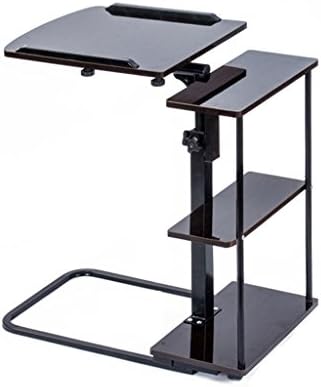 Computer Desk Mobile Simple Lazy Laptop Desk Bed Computer Desk Foldable Bed Computer Desk Ultra Thin 1.5cm Mobile Lift Independent Standalone (Color : Paint desktop black walnut color)