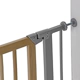 Hauck 597118 Türschutzgitter Deluxe Wood and Metal Safety Gate, silver/wood - 2