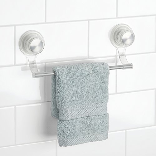 InterDesign 26686EU Power Lock Ultra Handtuchstange, Klein, durchsichtig / silberfarben - 2