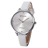 Chenang Einfach Armbanduhr,Mädchen Quarzuhr,Slim Uhr Uhr Kleine Sekundenanzeige flach Slim Uhr Kunstleder Damen Analog Quarz Armbanduhr Ø38mm
