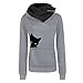 Produktbild Damen Sweatshirt Pullover Tops, Cooljun Frauen Langarm Pulli Tunika Hemd Oberteile Rundhals Lose Freizeit Kleider Strickpullover Katze Drucken Bluse T-Shirt