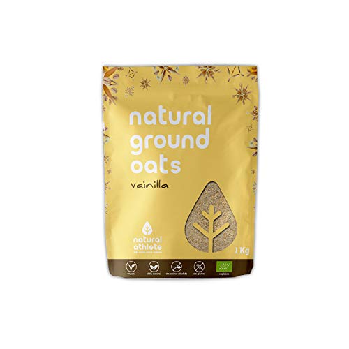 Farina d'Avena Aromatizzata alla Vaniglia - Natural Athlete - 100% Natural - BIO - Vegana - Senza Zucchero Aggiunto- Senza Glutine- Senza Lattosio- Senza Additivi Artificiali. 1Kg