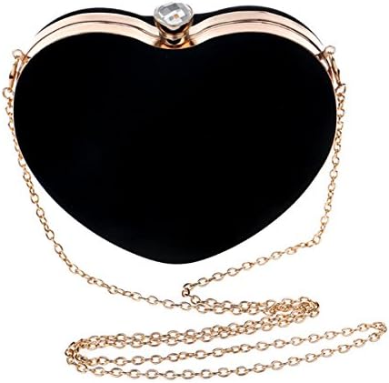 Women Evening Clutch Bags Suede Heart Shaped Handbag Party Wedding Shoulder Bag Purse
