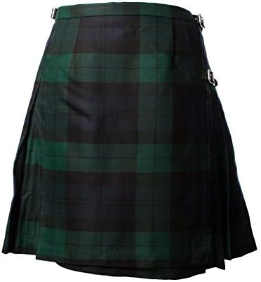The Kilt Ladies Scottish Polyviscose Tartan Kilted Skirt Black Watch (UK 10, USA 8, EURO 38)