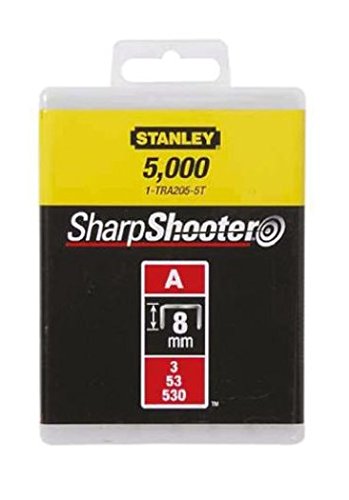 Stanley Klammern Typ A 8 mm, Klammern aus Runddraht für Elektro- und Handtacker Typ A, 5000 Stück, 1-TRA205-5T