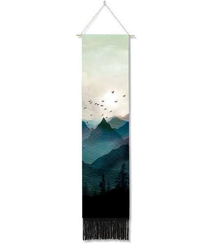 AHANDMAKER Indischer Elefanten Wandteppich – 45,6x13 Zoll, Jaipur Design, Mit Quasten, 'Viel Glück'