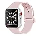 Produktbild ZRO für Apple Watch Armband, Soft Silikon Ersatz Uhrenarmbänder für 38mm iWatch Serie 3/ Serie 2/ Serie 1, Größe S/M, Sand Rosa