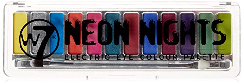 w7 Neon nights Electric eye shadow colour palette - Make up palette mit 12 pigmentierten leuchtenden lidschatten