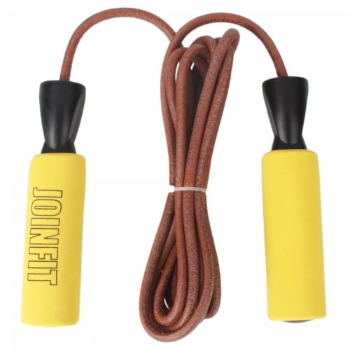 Preisvergleich Produktbild Joinfit Bold Leather Speed Skipping Jump Rope Yellow