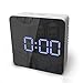 Price comparison product image HKNS High Definition Mirror Alarm Clock Multifunctional Mirror Digital Alarm Clock Mute Makeup Mirror Mute Led Clock,Square Blue Light