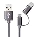 Produktbild Sunhoyu Typ C Micro USB 2 In 1 Kabel,2in1 USB 2.0 Stecker Auf USB 3.1 Typ C Micro USB Weave Daten Schnellladekabel