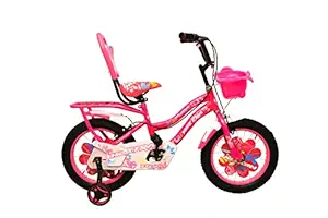 Speed Bird 16-T New Flora Double Seat Carrier Tyre Tube (16X2.40) Bicycle for Girls Age Grope 3-8 Years, 90% Assemble (Flora Pink) (16T)