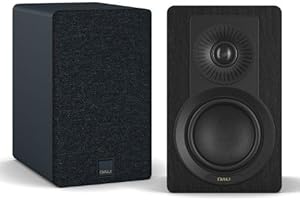DALI KUPID Premium Compact Passive HiFi Bookshelf Speakers, 2-Way Design with 4.5 in. Woofer and 1 in. Tweeter, Includes Wall Mount (Pair) – Black Ash