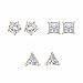 Efulgenz White Gold Plated Stud Earrings For Women(Pack Of 3Pairs) RS.160.00