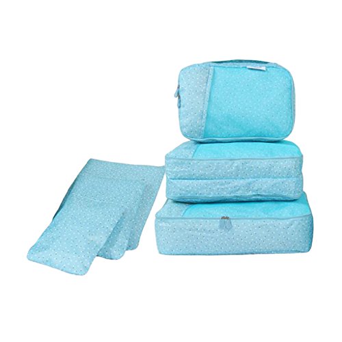 Preisvergleich Produktbild IPOTCH 6pcs Gepäck Organizer Reise Verpackung Tasche - Himmelblau