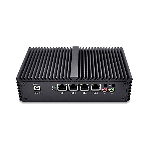 QOTOM-Q310G4 Barebone Mini PC with 4 Gigabit Lan Intel Dual Core 3215U 1.7GHz Dual Core Fanless Computer - 3