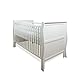 BEAUTIFUL PINE WOOD WHITE SLEIGH COT BED 3 in 1 + SUPERIOR QUALITY HIGH DENSITY FOAM (CMHR28) SAFETY MATTRESS 4'' - 10cm THICK 140/70/10cm