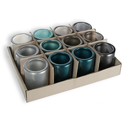 HC-Handel 923228 Glas-Teelichthalter „Frost“ 6 x 6 cm verschiedene Farbtöne - 2