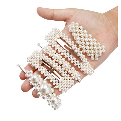Mollette per capelli 5Pcs, Meetlight mollette per capelli perle, fermaglio capelli sposa,mollette per capelli donna eleganti,fermaglio capelli perle, fermaglio capelli donna,regalo ragazze/Compleanno
