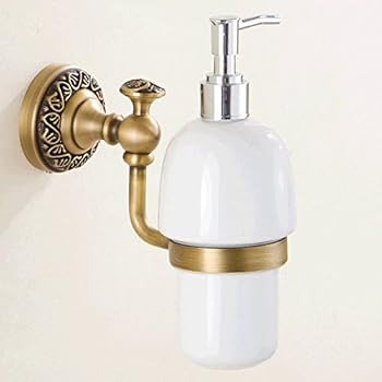 Bisk 02213 Deco Seifenspender aus Keramik mit Halterung aus antikem