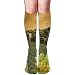 Produktbild Hectwya Women Sexy High Knee Long Socks Cushion Outdoor Hiking Walking Stocking Field Grapes Glass Wine Barrel Over Calf Casual Sport Stocking Cotton
