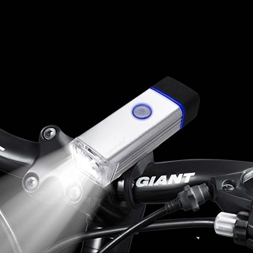 GVDV Fahrradlicht 180 lm Cree LED USB Wiederaufladbar IPX4 Wasserfest 4 Modie STVZO Zugelassen, Silber/Schwarz - 4