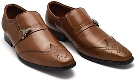 Mens Tan Slip-on Wingtip Brogue Shoes Style 1007 - UK 10 / US 11 / EU 44
