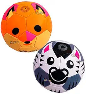 Toyshine Edu-Sports 2 in 1 Kids Football Soccer Educational Toy Ball, Size 3, 4-8 Years Kids Toy Gift Sports - Fox and Zebra