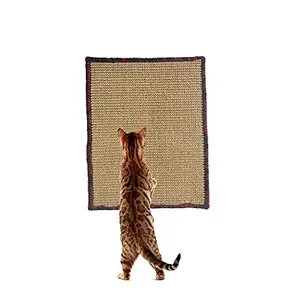 Mats Avenue Multi Use Cat Scratch Pad /Cat Scratch Post Attachable with Double Side Gum Tape Brown Color 30x40 cm for Kittens and Persian Cats Mini Ribbed Sisal
