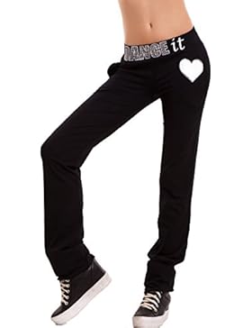 Toocool - Pantaloni donna tuta cotone scritte strass cuore sport fitness nuovi Y2447