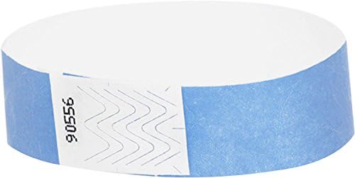 Wristband Giant 3/4" Tyvek Wristbands 500 box Event Identification Bands (Sky Blue)