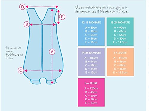 Schlummersack Baby Sommerschlafsack mit Füssen 0.5 Tog – Blue Stripes – erhältlich in 5 verschiedenen Grössen - 6