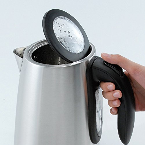 Cloer 4959 Touch-Wasserkocher / 2200 W / Basisstation mit Glasoberfläche / LED-Anzeige und Touchdisplay mit Temperaturregelung ( 40°- 100° C) / 1,7 Liter / mattierter Edelstahlbehälter - 2