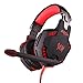 Produktbild Gaming Headset, PC Gaming Headset, bengoo rot je G2100 Professionelle 3,5 mm LED-Licht pc Gaming Bass Stereo Noise Cancelling Vibration Vibrieren Haarband Spiel Headset Kopfhörer Ohrhörer mit Mikrofon Lautstärkeregler/LED Lichter/Voice Control Mikrofon HiFi für Laptop Computer Skype Online-Chats