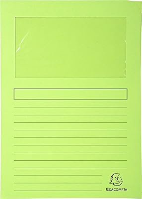 Exacompta 50107E Paquet 100 chemises a fenêtre forever - A4